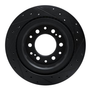 Lexus GX550 Brake Rotor (1) - Rear Left - R1 Concepts - Drilled & Slotted - Black - `22-`25 Lexus GX550 Brake Rotor (1) - Rear Left - R1 Concepts - Drilled & Slotted - Black - `22-`25